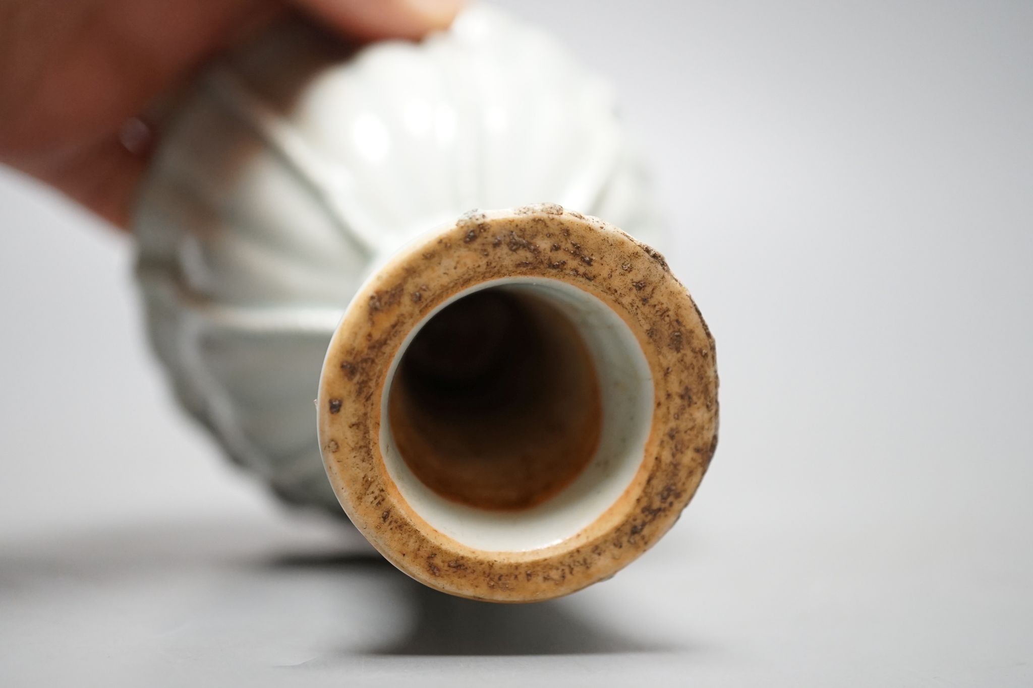 A Chinese Qingbai type stem cup., 10 cms high.